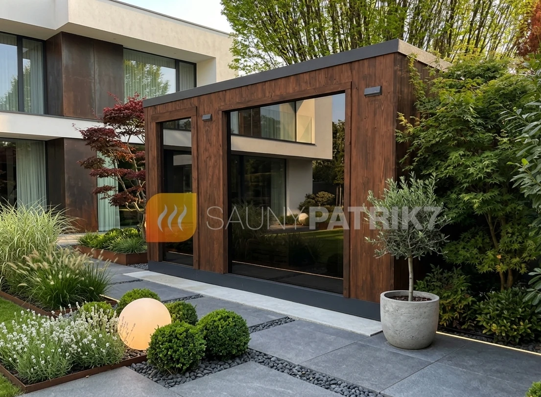 Exteriérová sauna s oddych zónou